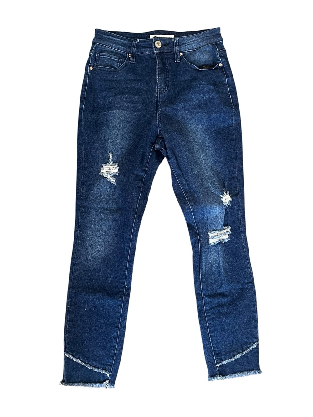 Royalty For Me Women’s 6 High Rise Distressed Ankle Jeans Raw Hem